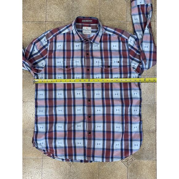 Tommy Bahama Men's Size Large Island Crafted Long Sleeve Button Down Plaid Shirt - Picture 3 of 10